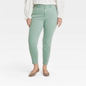 Women’s Universal Thread Mid Rise Skinny Jeans, Light Green, size 16/33 Short